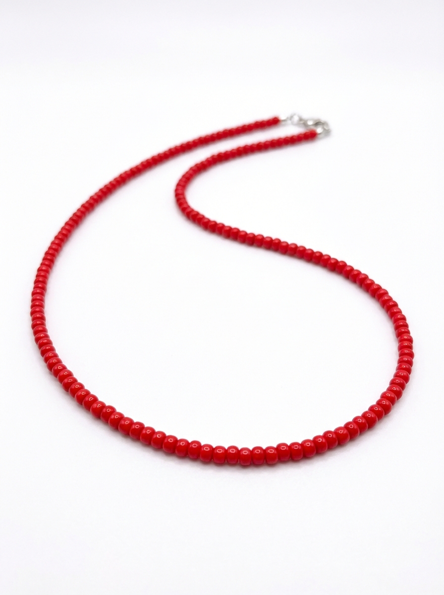 Cadena chocker cristal rojo opaco