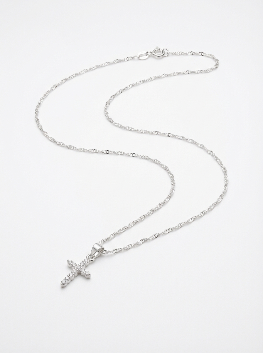 Cadena cruz con micropave