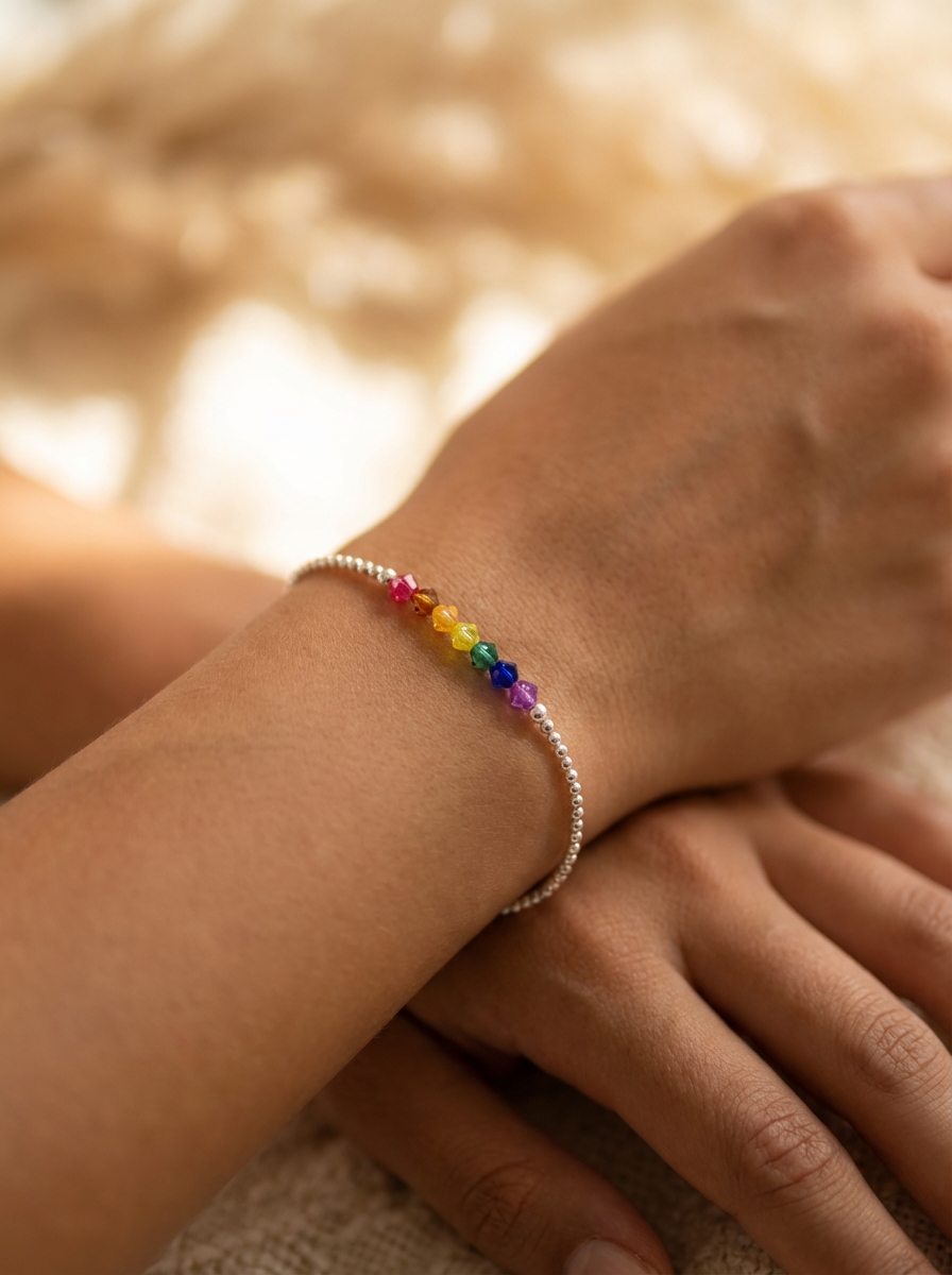 Pulsera chacra y bolitas de Plata - Miniatura 2