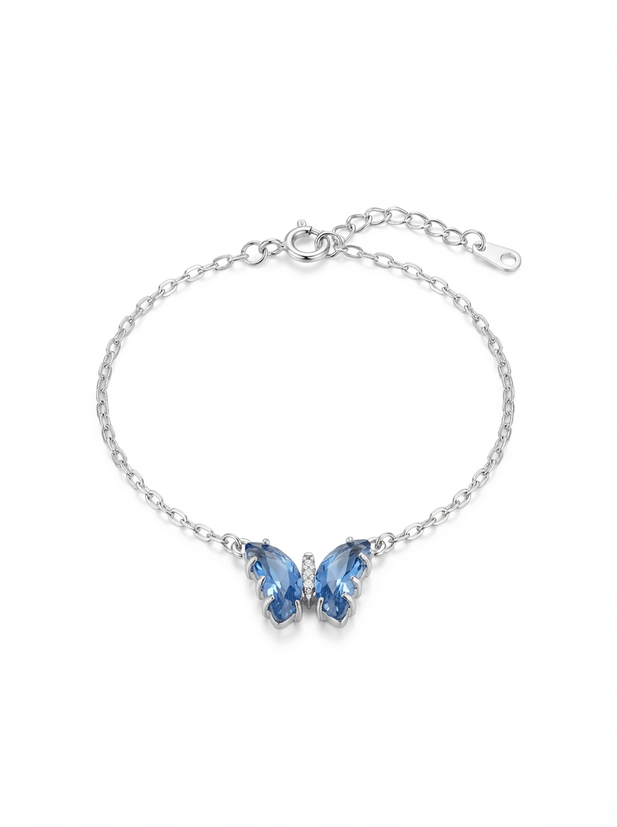 Pulsera mariposa cristal azul