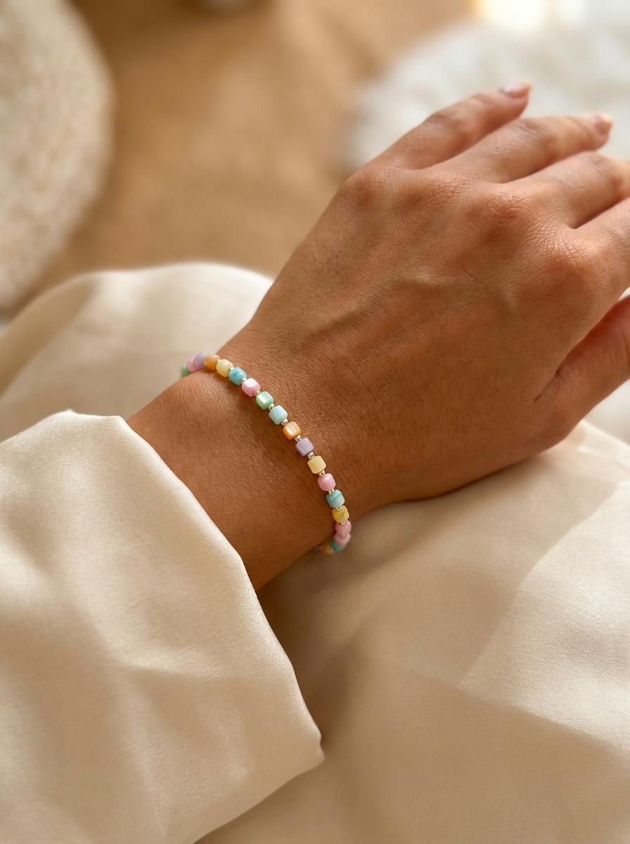 Pulsera nácar tubo chico color pastel - Miniatura 2