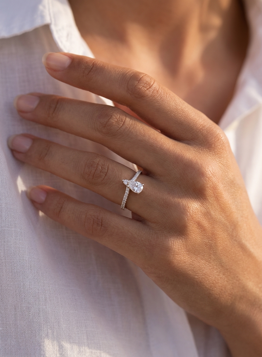 Anillo gota cubics - Miniatura 2