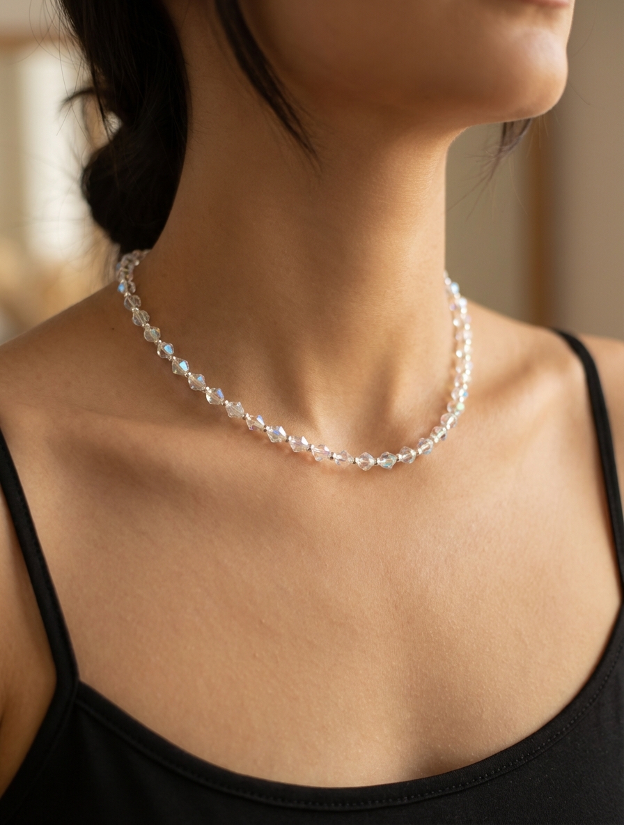 Cadena chocker cristal blanco - Miniatura 2