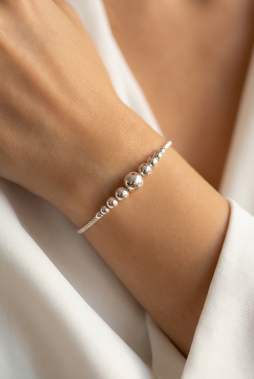 Pulsera popcorn con bolas grandes - Miniatura 2