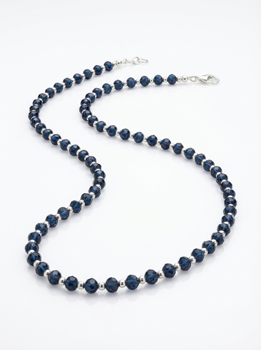 Cadena chocker cristal azul oscuro