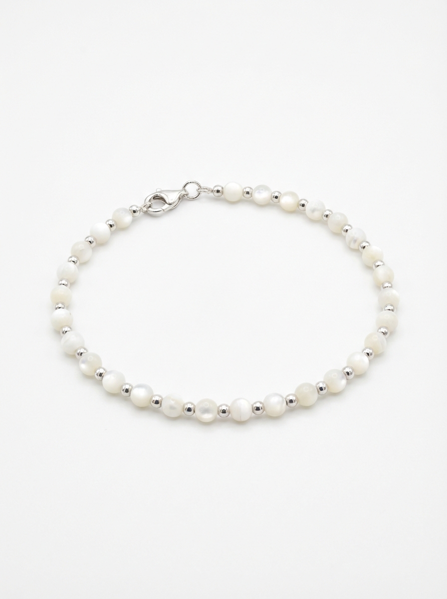 Pulsera Nácar bolas blancas