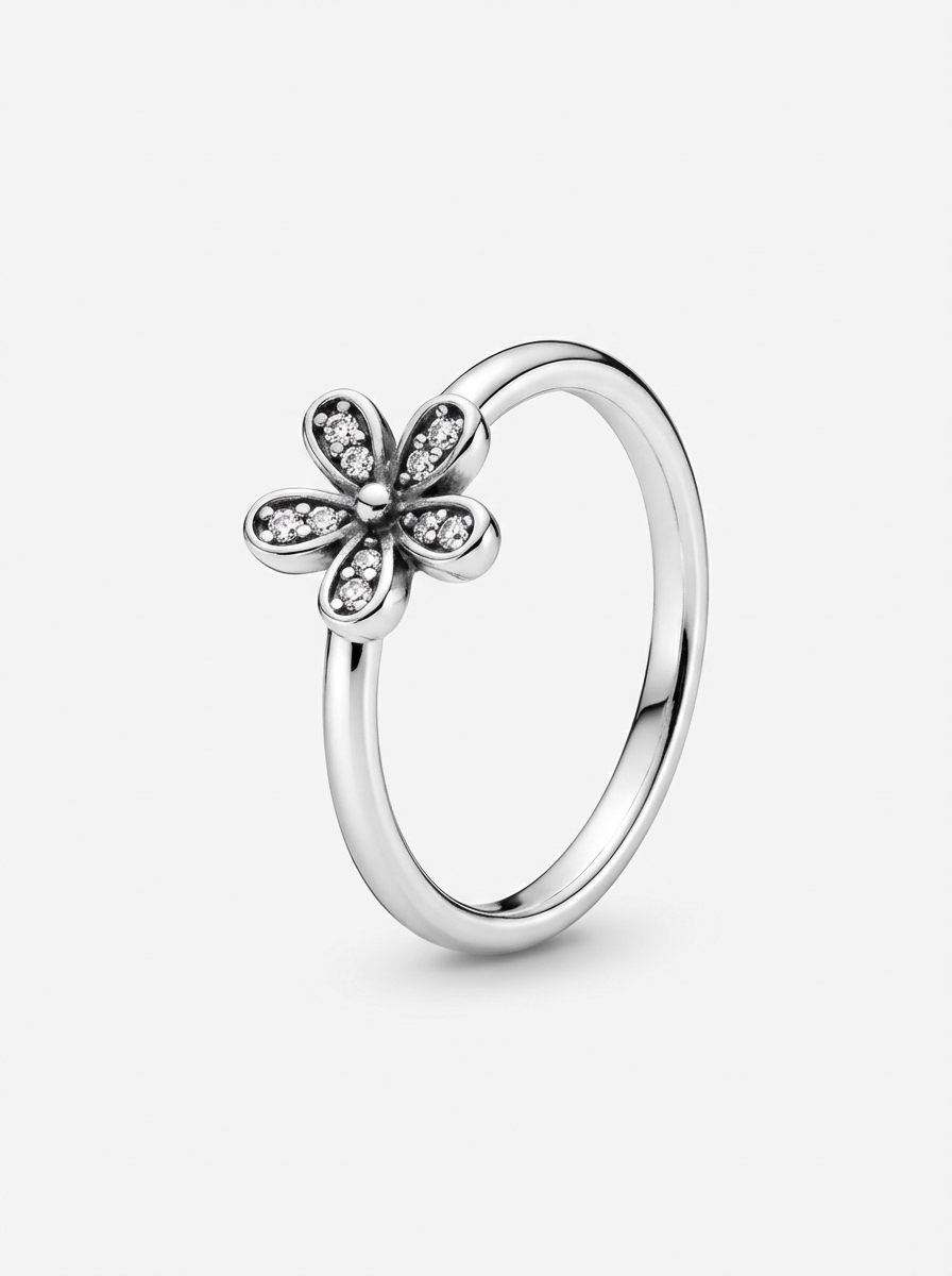 Anillo flor p Rodinado