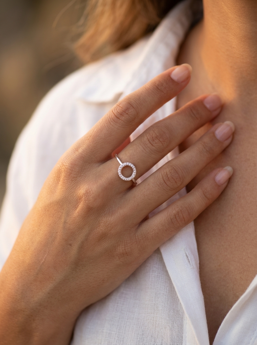 Anillo círculo cubics - Miniatura 2