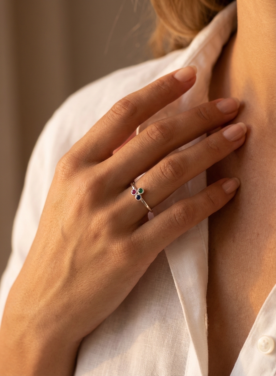 Anillo bolitas color - Miniatura 2