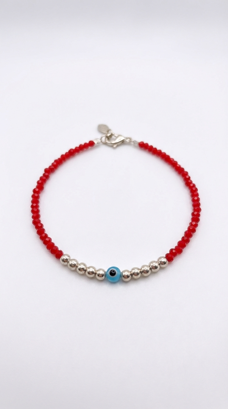 Pulsera cristal roja ojo