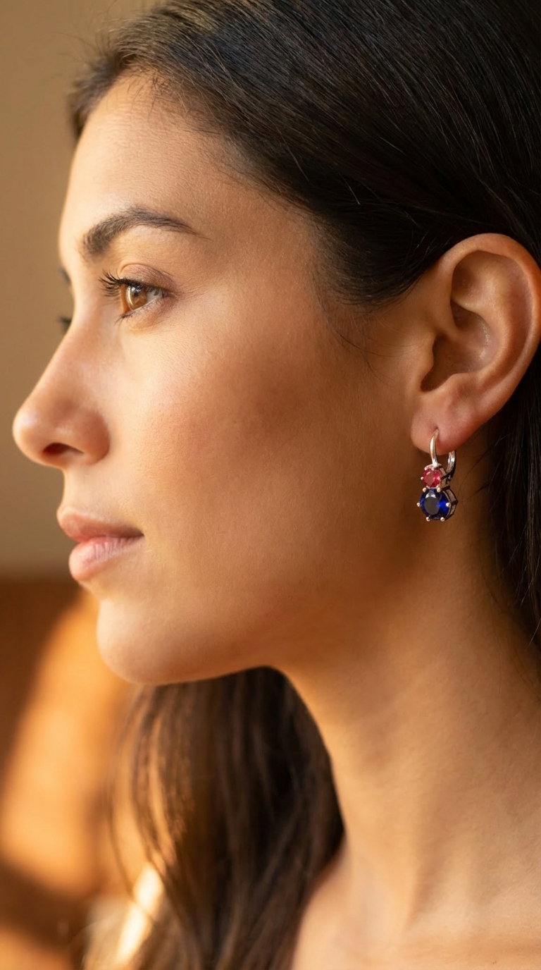 Aros Colgantes Azules - Miniatura 2