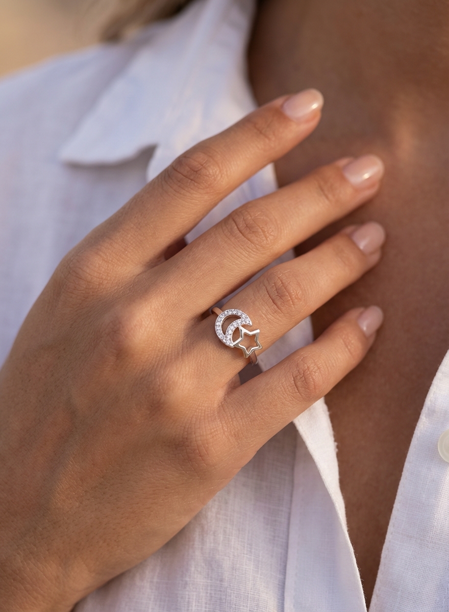 Anillo luna y estrella - Miniatura 2