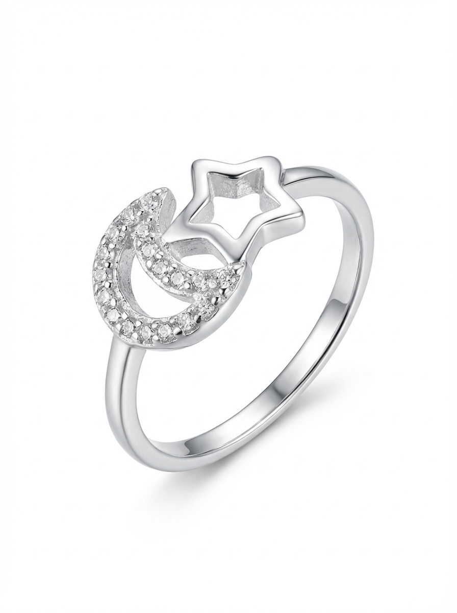 Anillo luna y estrella