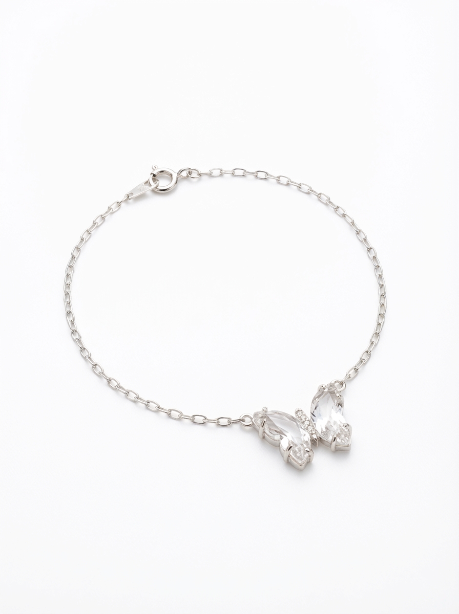 Pulsera mariposa cristal blanco