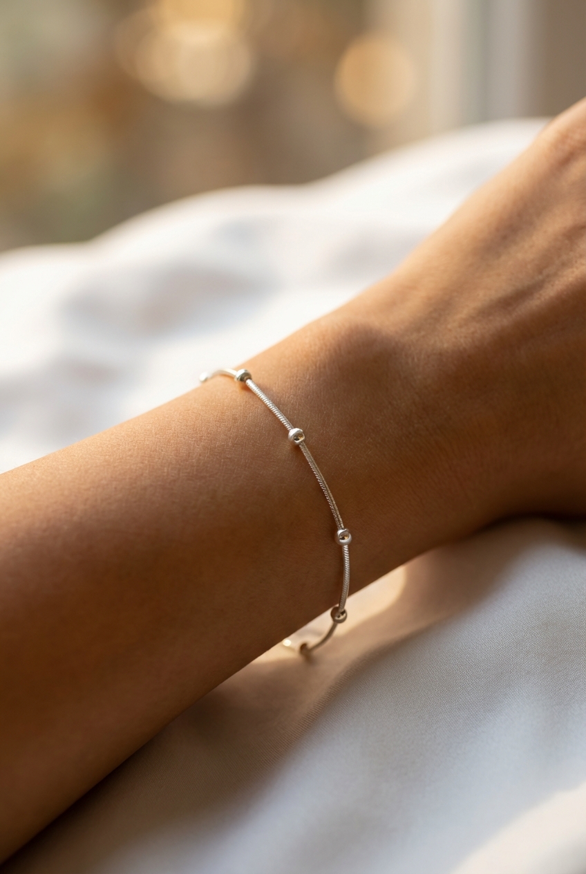 Pulsera colita de rata con bolitas - Miniatura 2