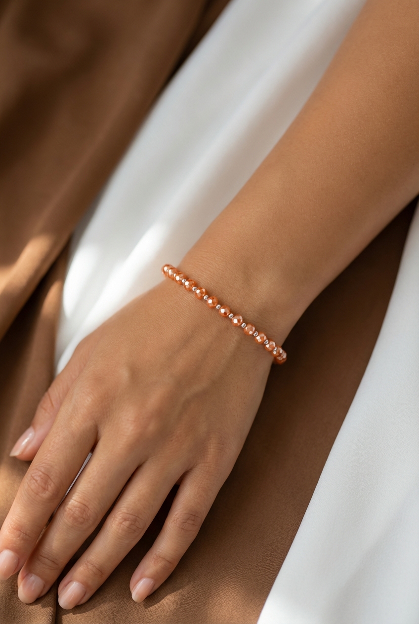 Pulsera cristal naranja brillante - Miniatura 2