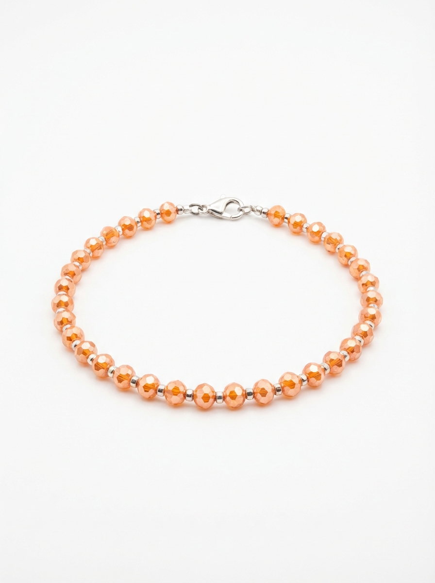 Pulsera cristal naranja brillante