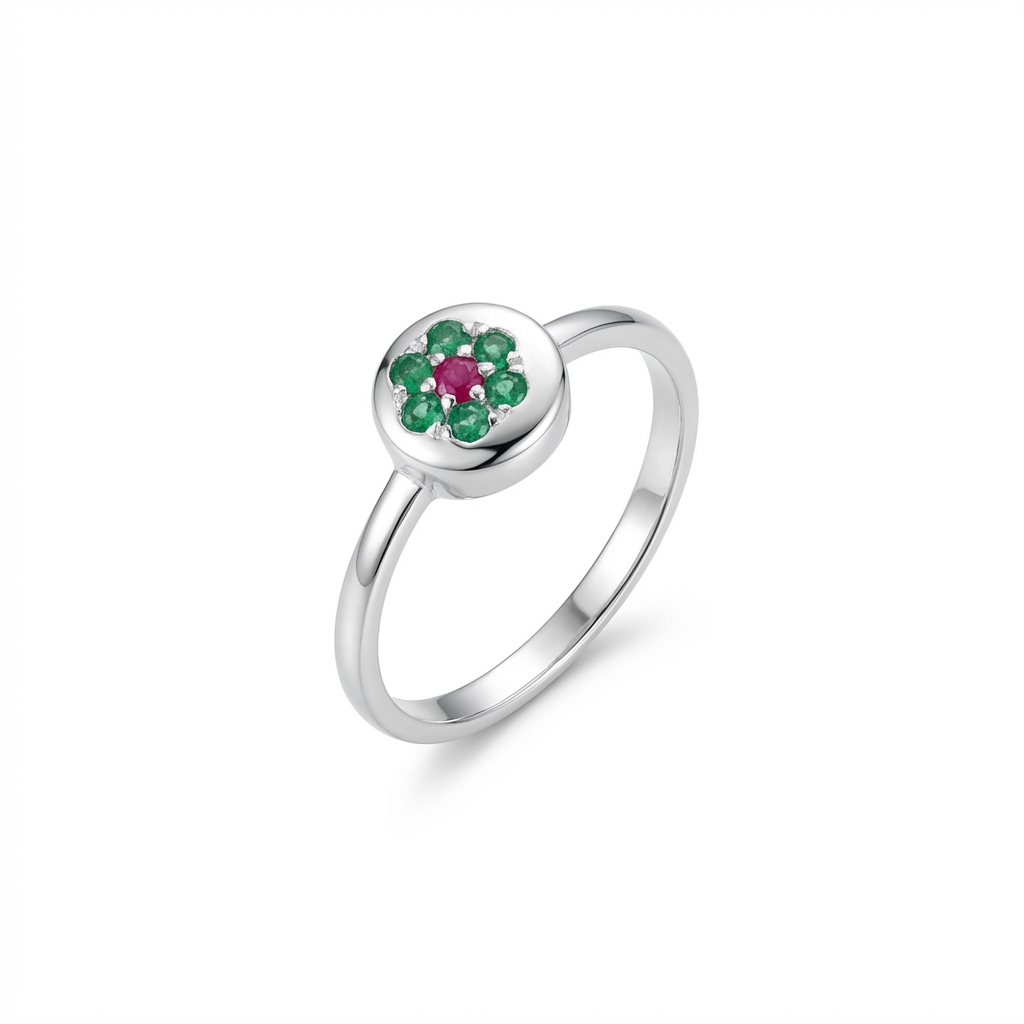 Anillo floral verde