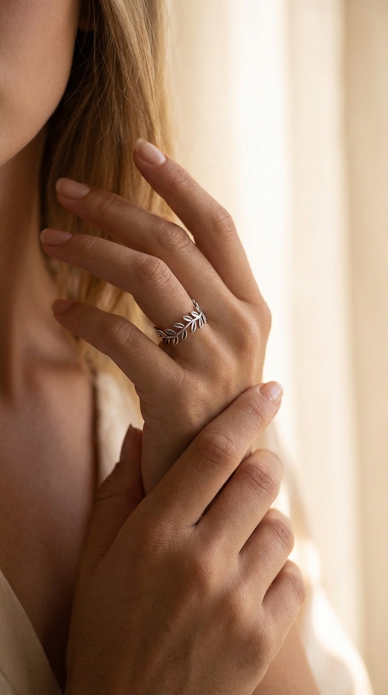 Anillo infinito hoja - Miniatura 2