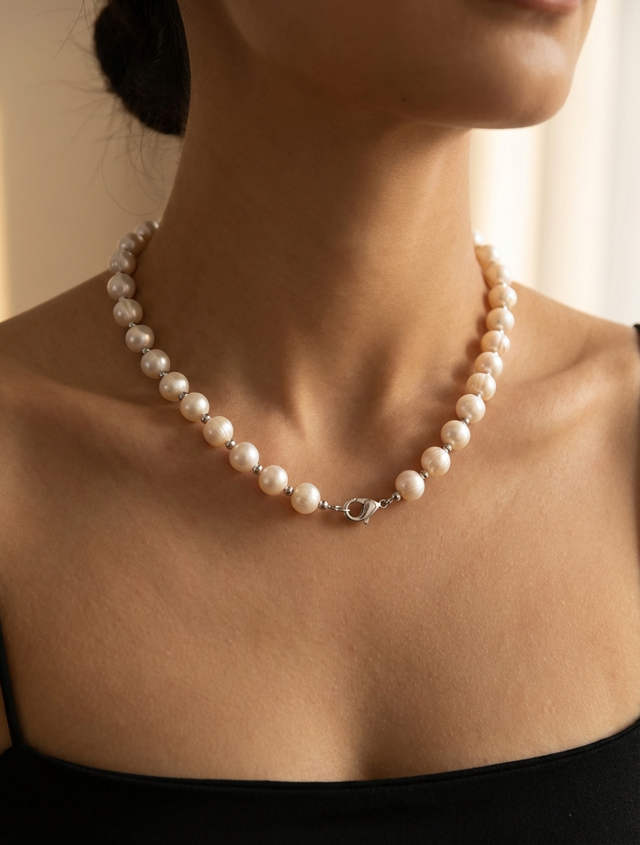 Cadena chocker Perlas Naturales Grandes - Miniatura 2