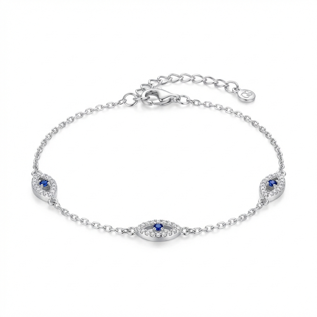 Pulsera 3 ojos microcubics