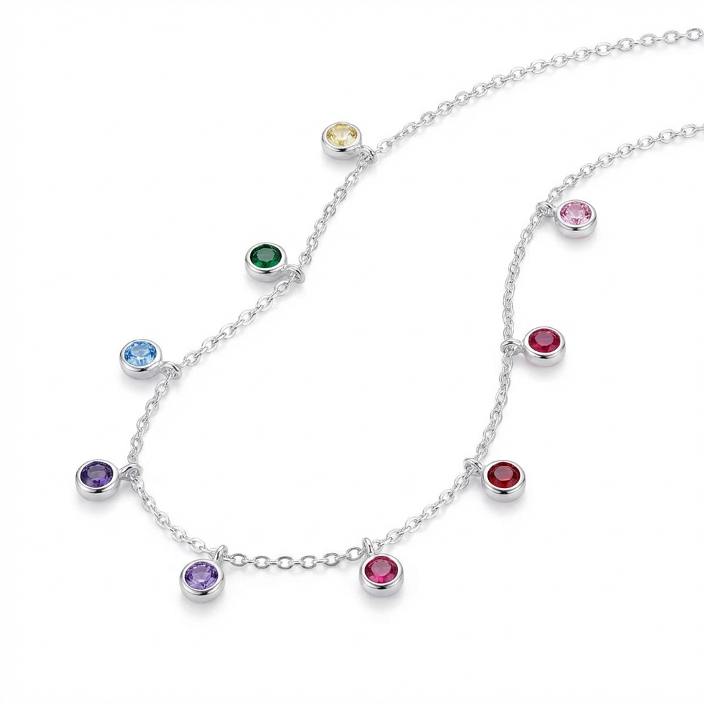 Cadena chocker cristal arco iris