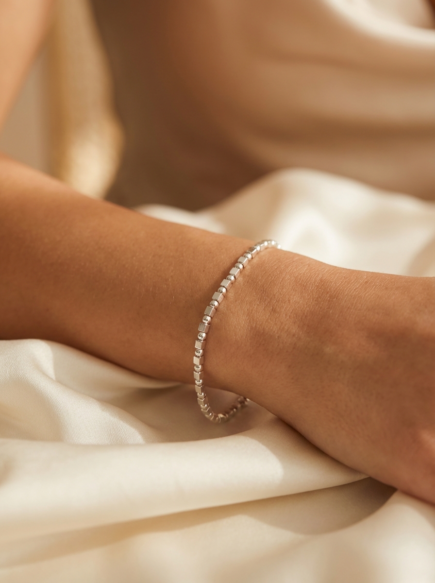 Pulsera bolitas y cubo combinado - Miniatura 2