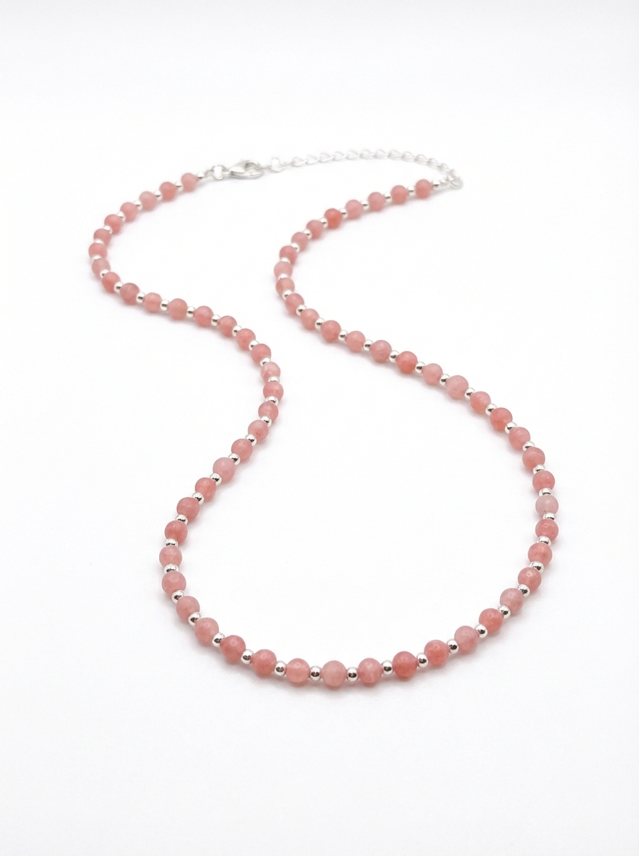 Cadena chocker Piedras Naturales Cuarzo Rosa