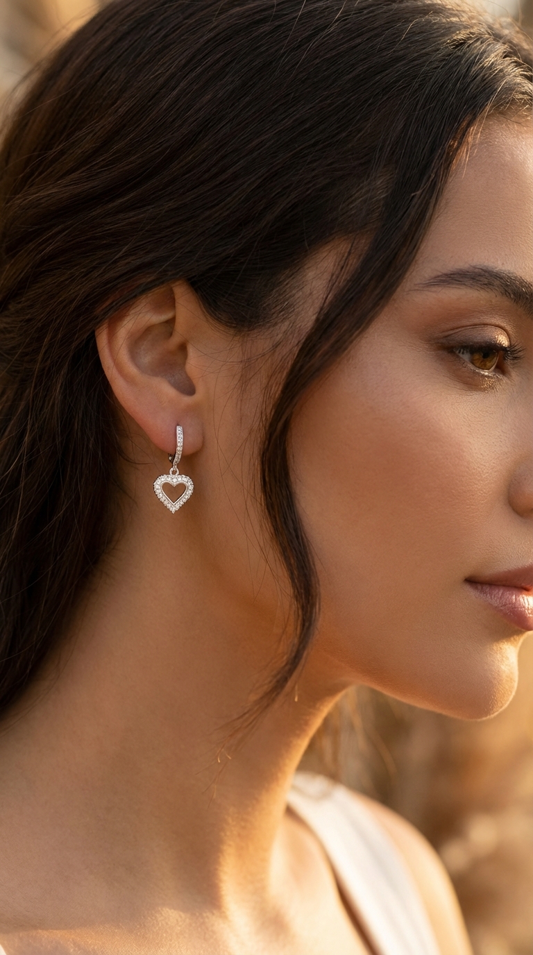 Aros corazón brillo - Miniatura 2