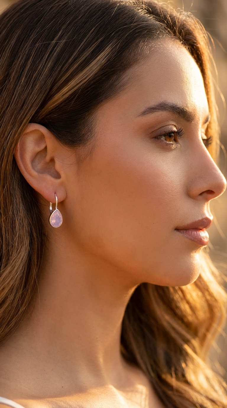 Aros Gotas Sw Rosa - Miniatura 2