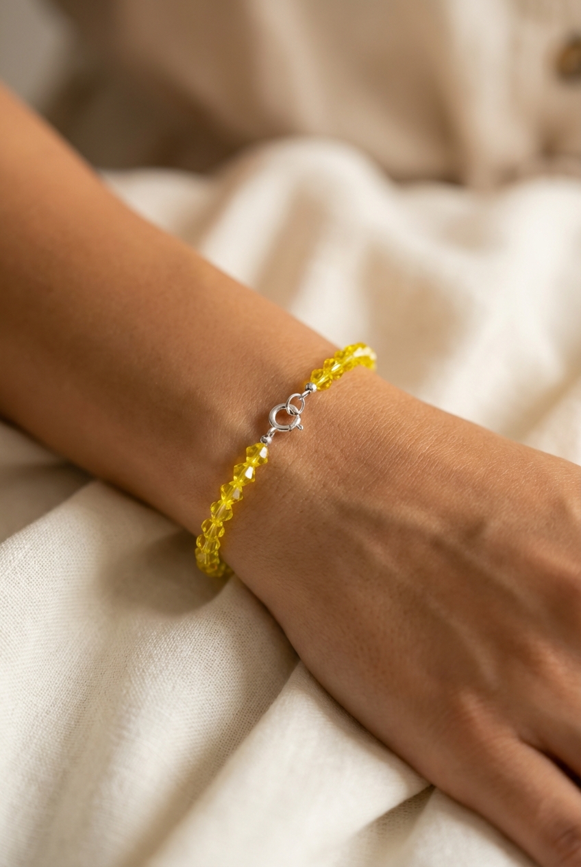 Pulsera cristal amarilla - Miniatura 2